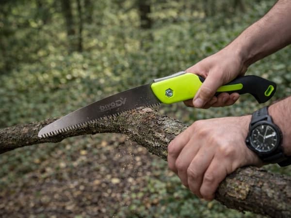 Sammenklappelig handsav 18 cm klinge, stål/plast, udfoldet længde 40 cm