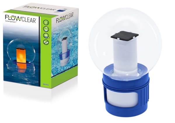 Flytande klor/bromdispenser solcell med LED för 7,6 cm tabletter