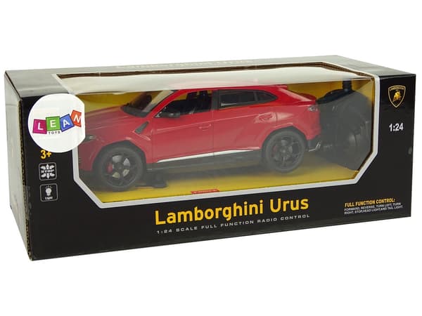 Fjernstyret bil Lamborghini Urus 1:24 rød 2.4 GHz med lys