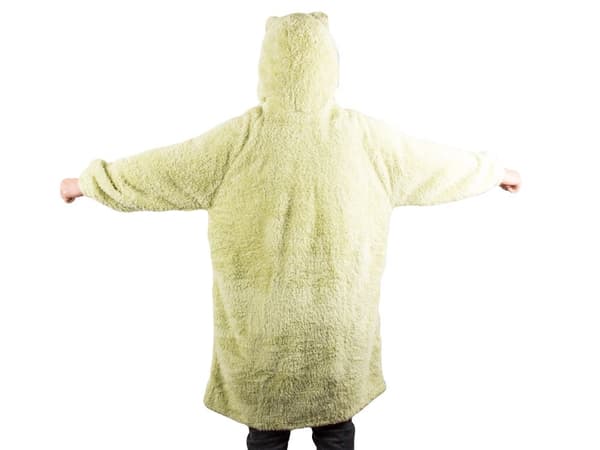 Sweatshirt-tæppe med hætte oversize one size bomuld grøn 90 cm