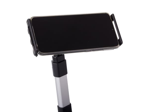 Mobil- og tabletstativ 2-i-1 til 2 enheder, justerbart, sort