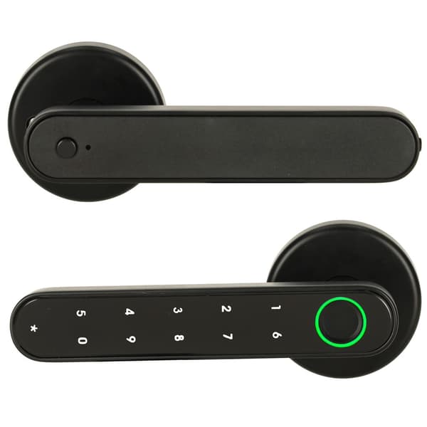 Elektronisk dørlås med fingeraftryk, kode, app & nøgle sort