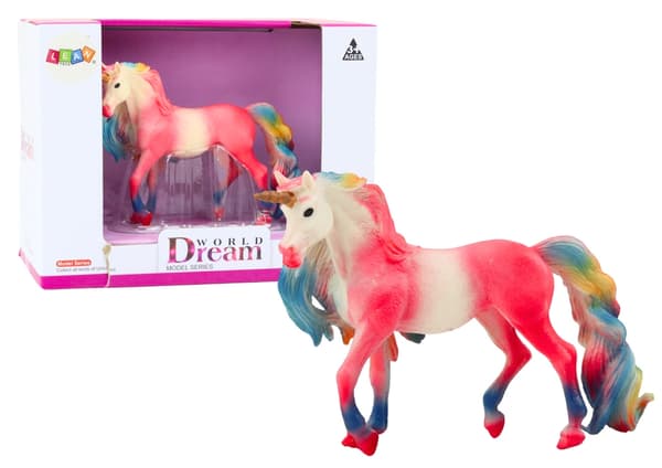 Samlarfigur enhörning rosa plast 13,5 cm
