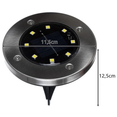Solcellsgårdljus 12-pack 8 LED kallvit IP65 med skymningssensor