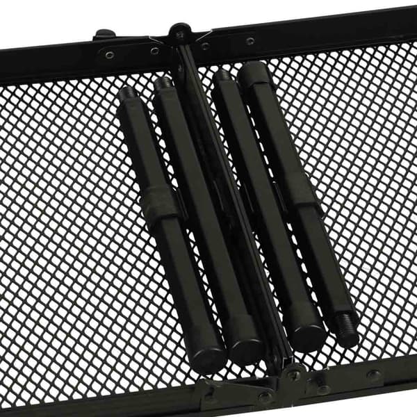 Sammenklappeligt campingbord 80x40 cm sort aluminium med jernmesh-top 1,6 kg