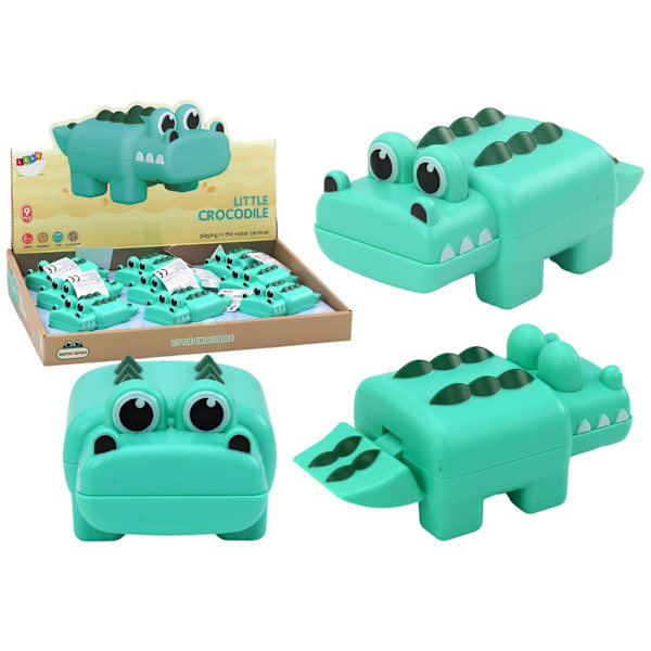 Uppvindbar krokodil badleksak grön 11 cm, 1-pack