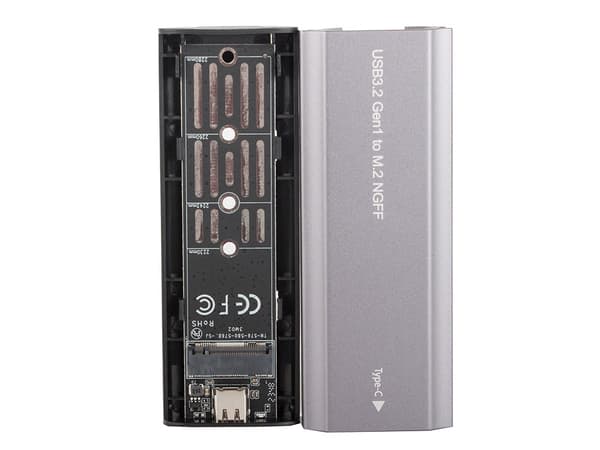 M.2 SATA NGFF SSD-adapterikotelo USB 3.1/USB-C 2230-2280 hopea