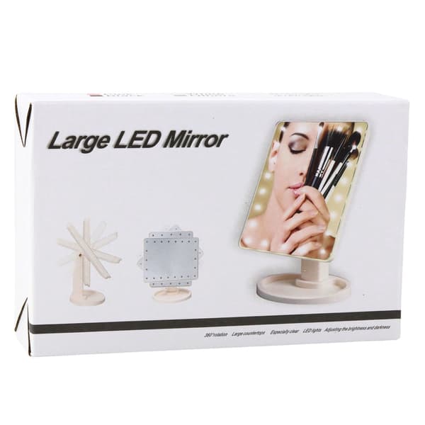 LED-kosmetikspejl 16 LED touch 360° roterbart 22x16 cm sort