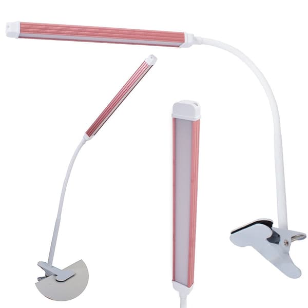 Työpöydän LED-lamppu klipsikiinnitys USB 24 LED valkoinen/vaaleanpunainen