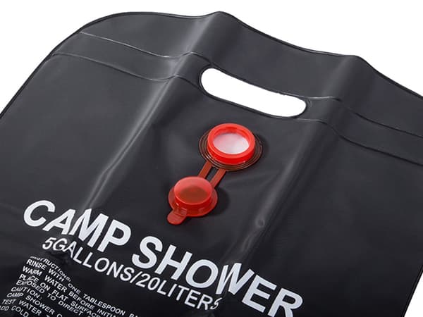Solardusch campingdusch 20 L PVC svart med termometer och slang