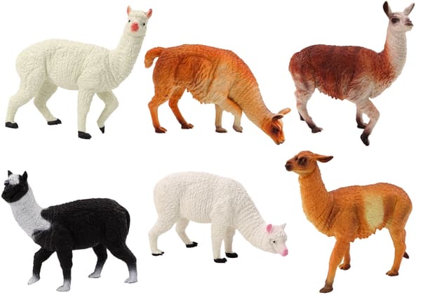 Alpaka- og lamafigurer 6-pack ca. 12 cm legetøjsdyr 3+ år