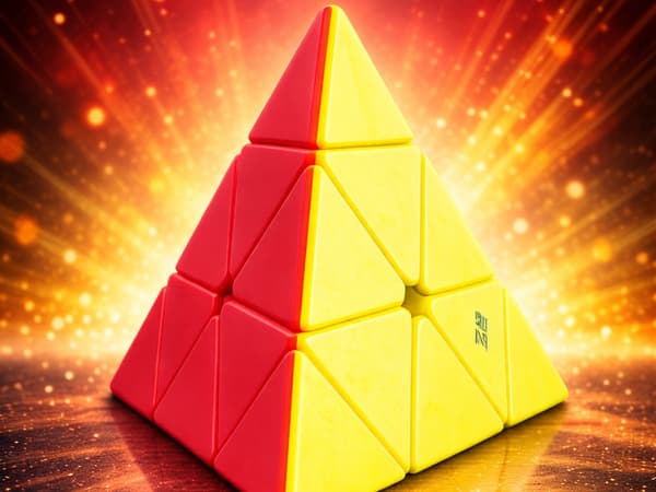 Pyraminx-pyramidikuutio 3D-logiikkapulma pyörivä muovi 9,5 cm