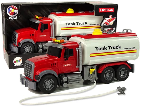 Legetøjslastbil med vandtank og sprøjtefunktion, lyd/lys, 36 cm