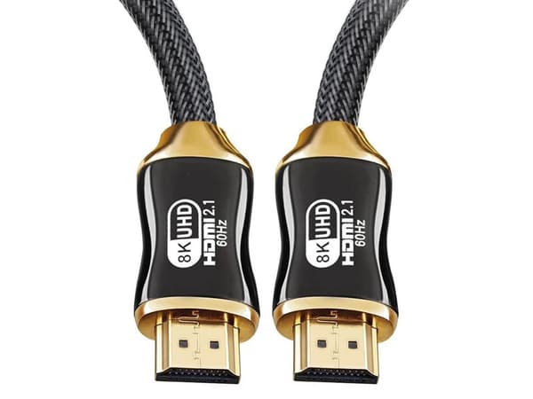 HDMI 2.1-kaapeli 1,5 m nailonpunottu 48 Gbit/s kullattu