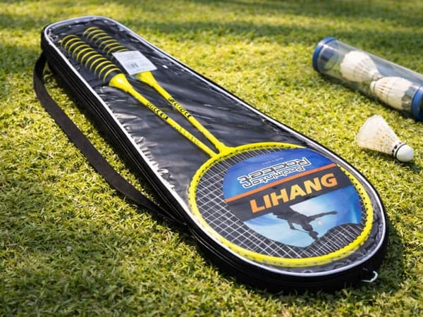 Badmintonmailasetti 2 kpl 65 cm, vihreä, kotelolla