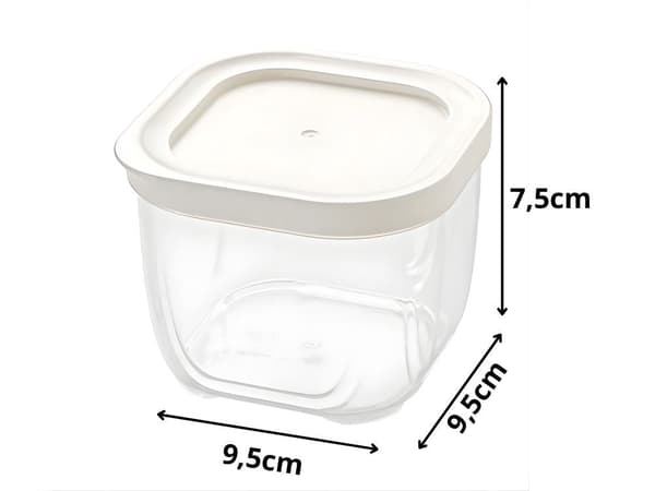 Förvaringsburk med lock 500 ml vit inkl 4 etiketter