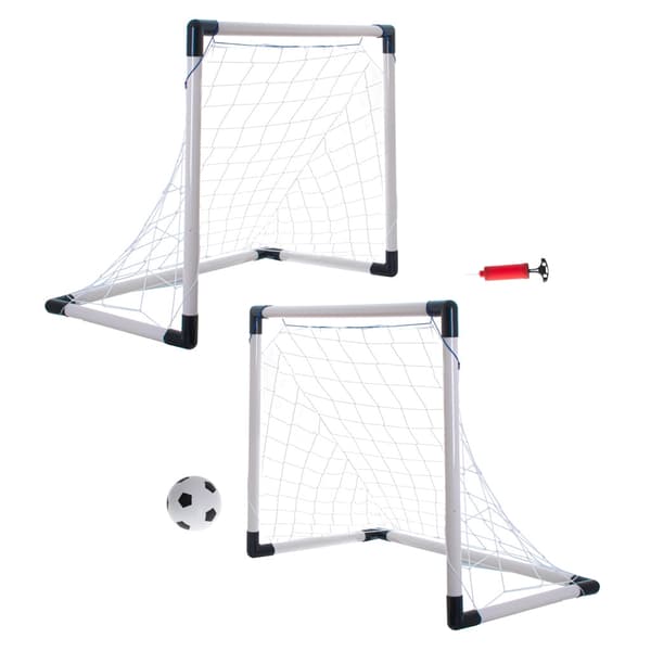 Fodboldmål sæt 185x120 cm, 1 stort/2 små, med bold og pumpe