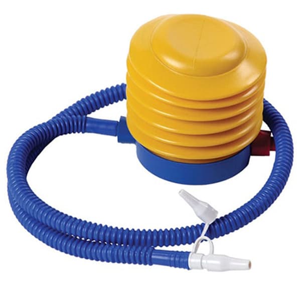 Fotpump/handpump med luftutdragare 3 munstycken slang 90 cm