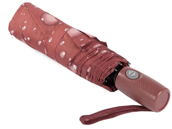 Automatisk sammenklappeligt paraply dame 8 ribber vindresistent med etui