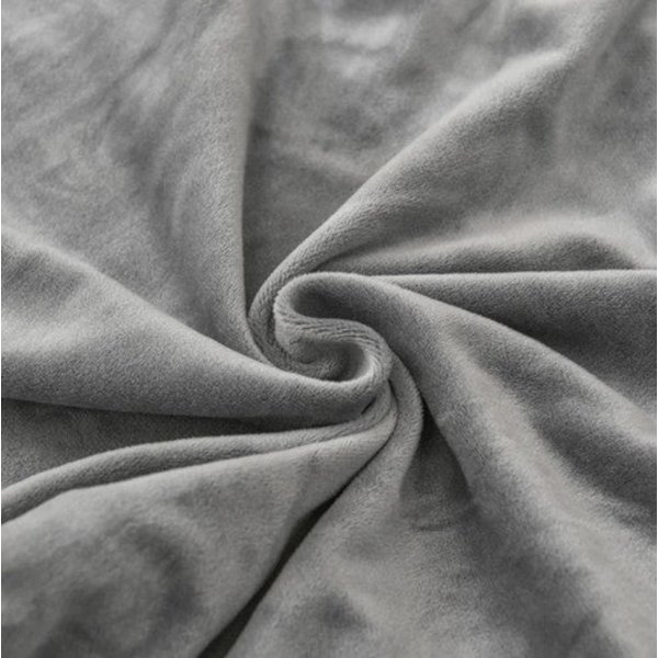 Stoleovertræk velourpolyester grå universel pasform ryglæn 65 cm