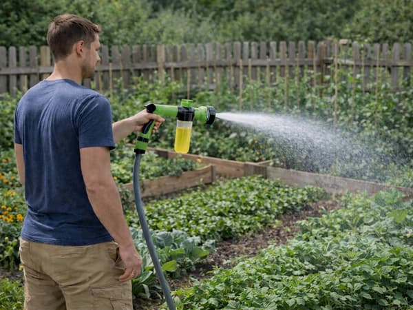 Puutarhasumutuspistooli 9 asetusta integroidulla annostelijalla 100 ml, 3/8 tum