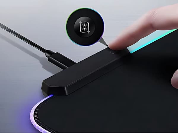 RGB gaming musemåtte XL 80 x 30 cm USB LED sort skridsikker