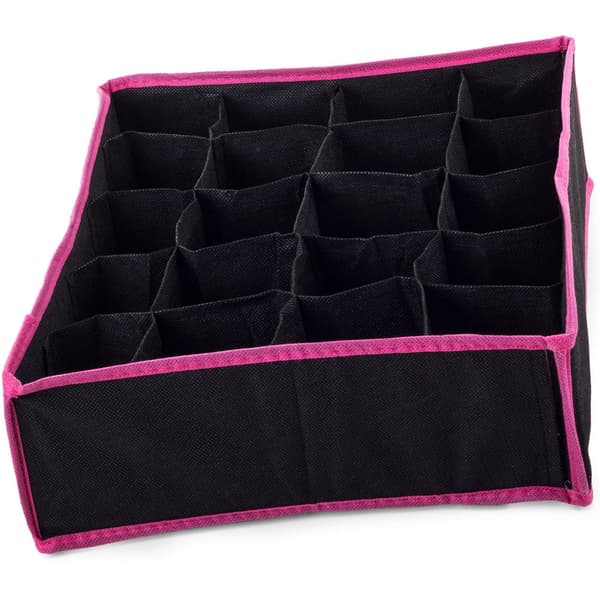 Opbevaringsorganisator til undertøj 20 rum 35x28x10 cm sort