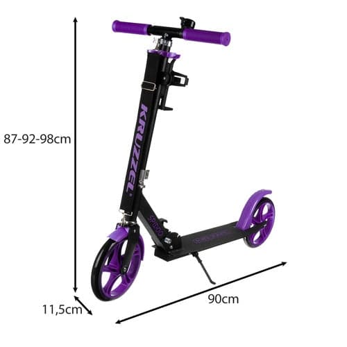 Fällbar barnsparkcykel 200 mm hjul justerbart styre 87–98 cm lila