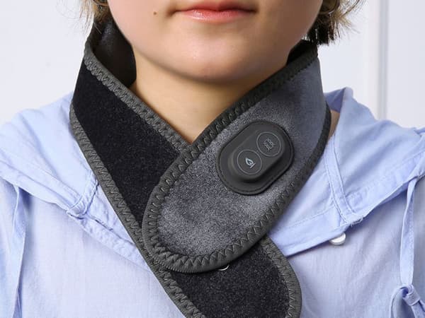 Nakkemassagebånd med varme og vibration 3 indstillinger USB-C sort