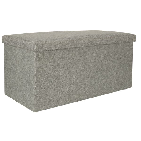 Fällbar sittpuff med förvaring 76x38x38 cm grå max 100 kg