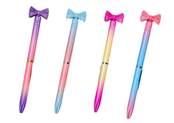 Kulspetspenna med rosett, blått bläck, 48-pack, 16 cm