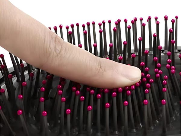 Massagebørste til udredning af hår med kam, sæt 2 dele plast