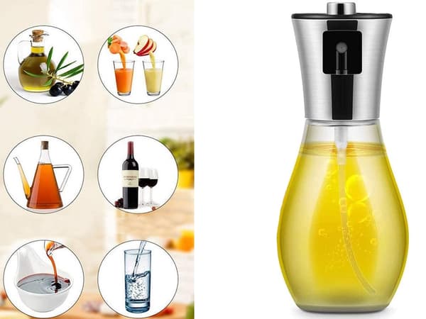 Öljysumutinpullo 200 ml lasi/muovi hopea 26 cm