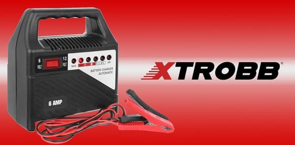 Batterilader 6V/12V 6A til bil og motorcykel blybatteri