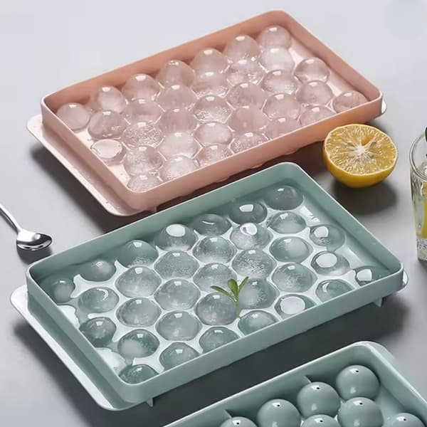 Isform 2-pack – Runda Isbollar för Whisky, Drinkar & Champagne – Silikonformar med Lock multifärg