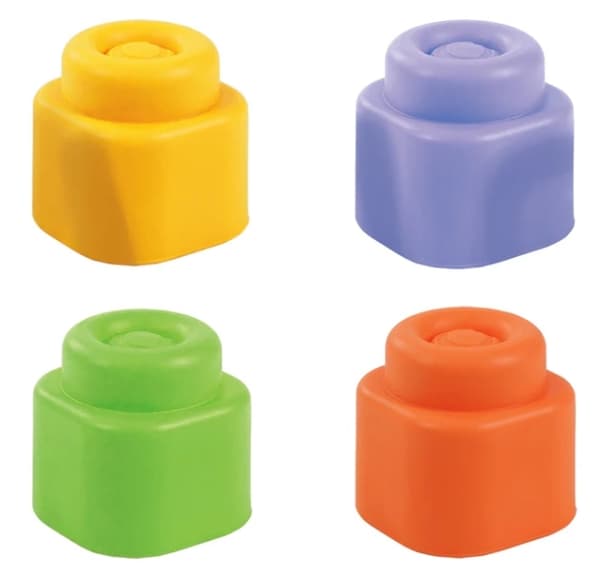 Sensorisk aktivitetskube med mjuka byggblock 4-pack, 6–36 mån