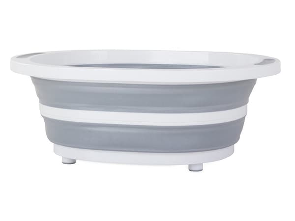 Hopfällbar diskbalja 5 l med avrinningsbräda plast/silikon 40x32 cm