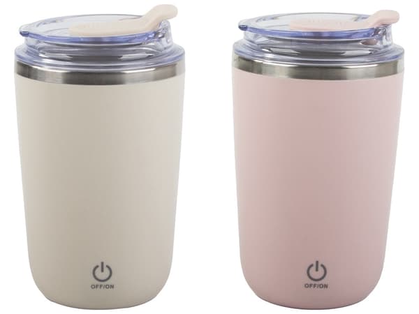 Självomrörande termosmugg 350 ml rostfritt stål IPX6 USB-C