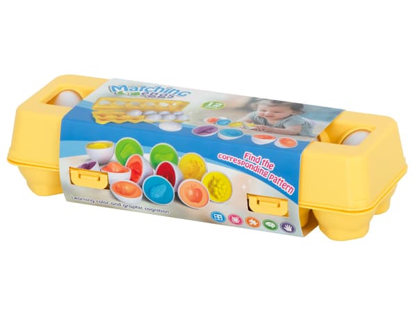 Matchningsägg pussel i plast 12-pack – former och färger
