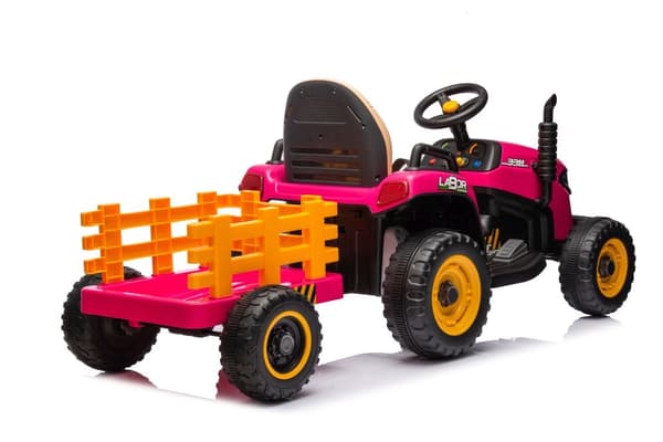 Batteridrevet legetraktor til børn rosa BBH-030