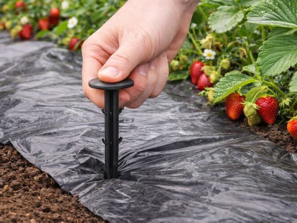 Markpinnar för fiberduk i plast 11 cm, svarta, 10-pack
