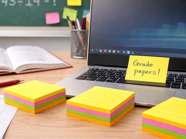 Linjerede sticky notes 76x76 mm 100 ark, selvklæbende, blandede farver