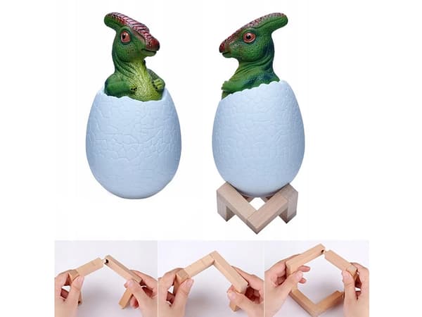 Dinosaurlampe RGB LED med træfod 7 farvelag inkl. strømkabel