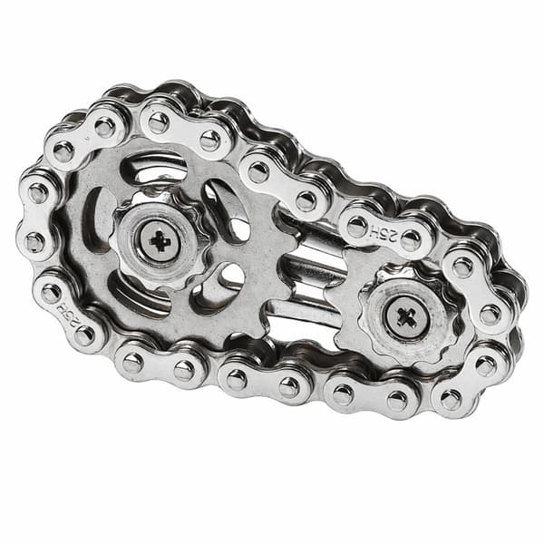 Kedja fidget spinner i rostfritt stål silver 6x4 cm