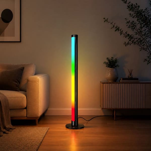 LED-kulmalamppu 90 cm RGB 16M väriä 210 tilaa Bluetooth USB
