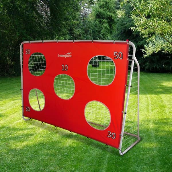 Fodboldmål med målskive 213x152 cm stålramme med polyesternet