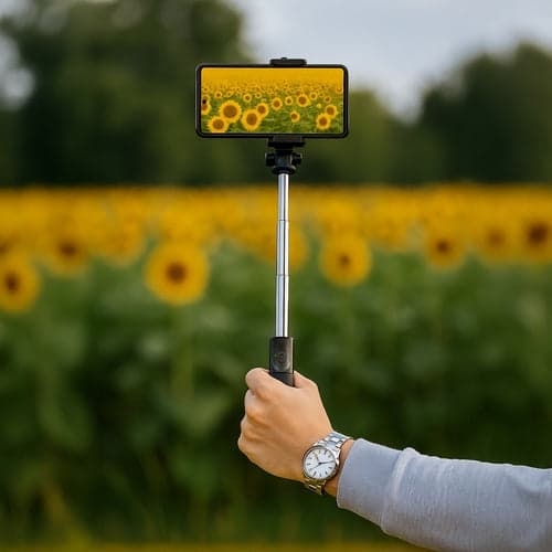 Selfie stick stativ 2-i-1 Bluetooth med fjernbetjening 92 cm iOS/Android