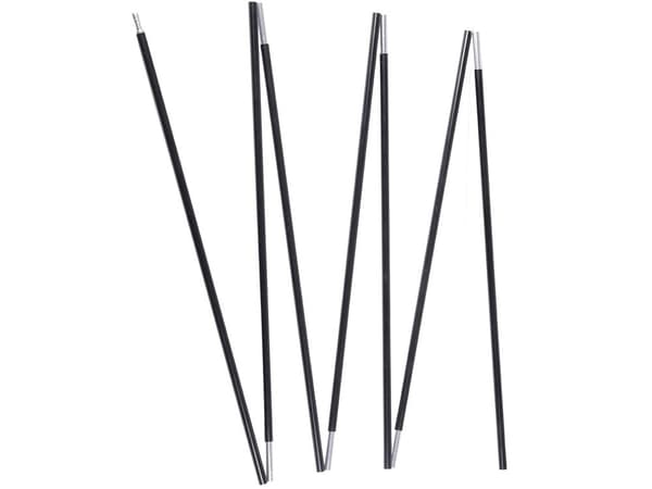 Tältstöd glasfiber/metall 340 cm, 8 mm, 6 segment, 2-pack svart