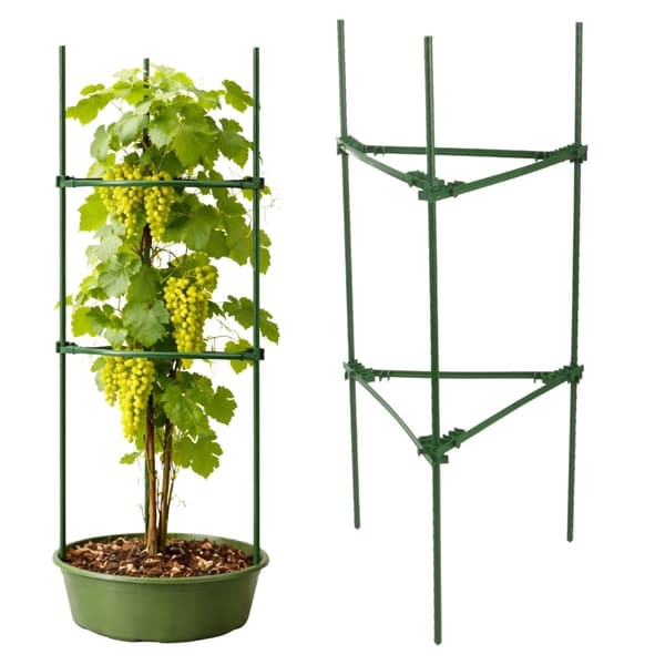 Triangulärt växtstöd i plast 90 cm, grön 1-pack