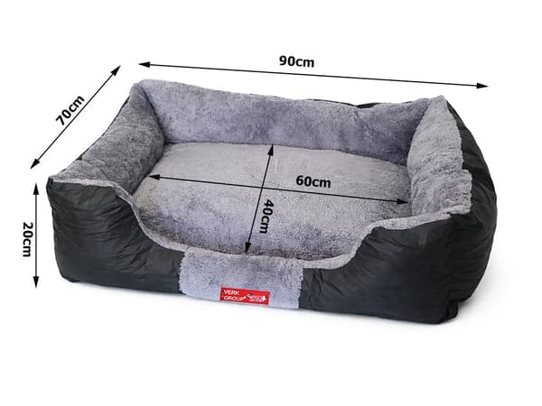 Hundbädd hundsoffa rektangulär 90x70 cm velour/nylon avtagbart